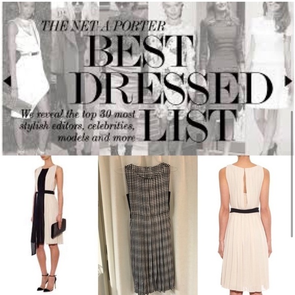 L’AGENCE pleated check pattern midi dress size 0 - Picture 4 of 16